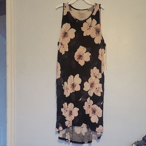 Apt. 9 Black and Pink Floral High Low Dress